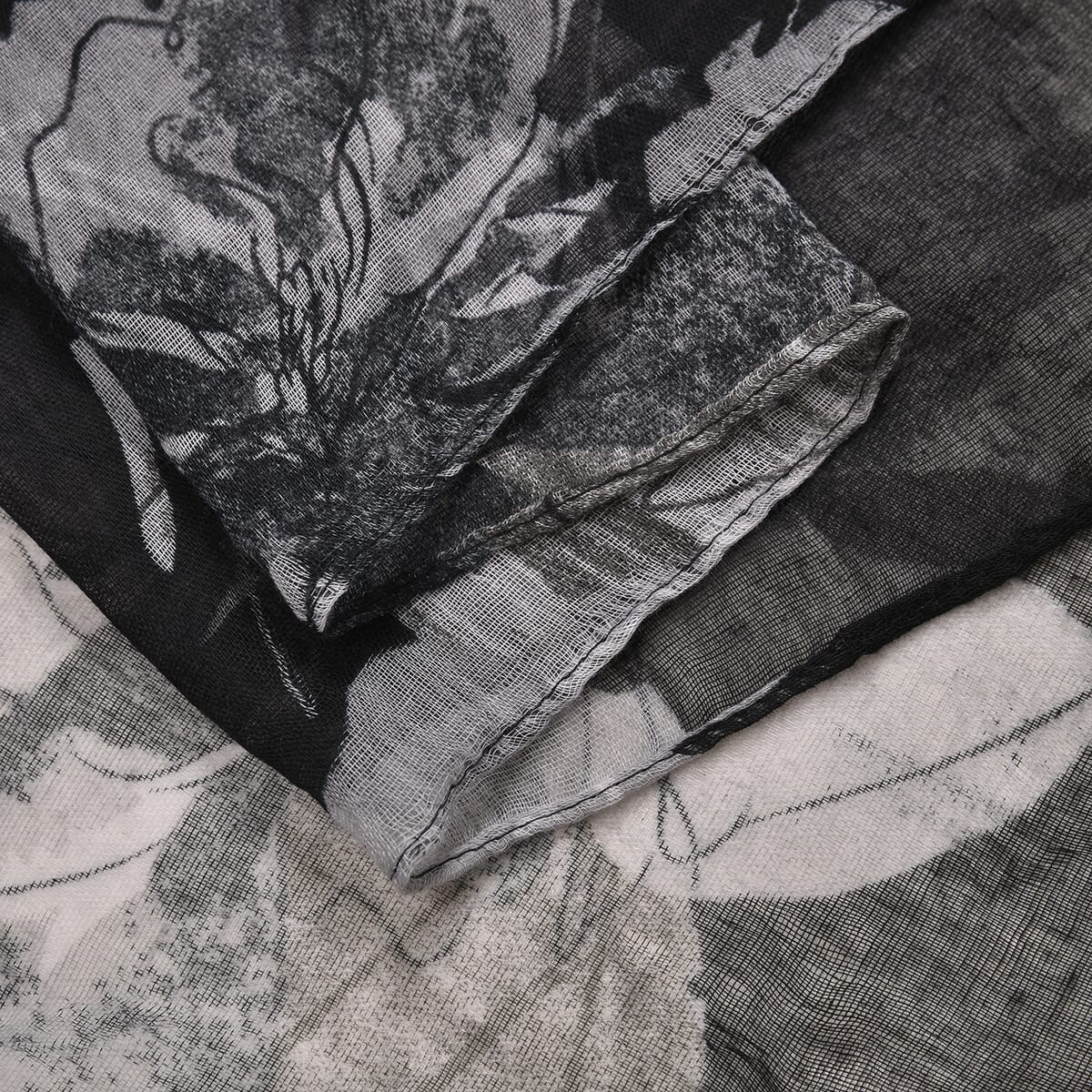  Set of 4, Multi Color 2 pcs Abstract Print with match 2 Pcs Solid Color Polyester Scarfs  image number 3