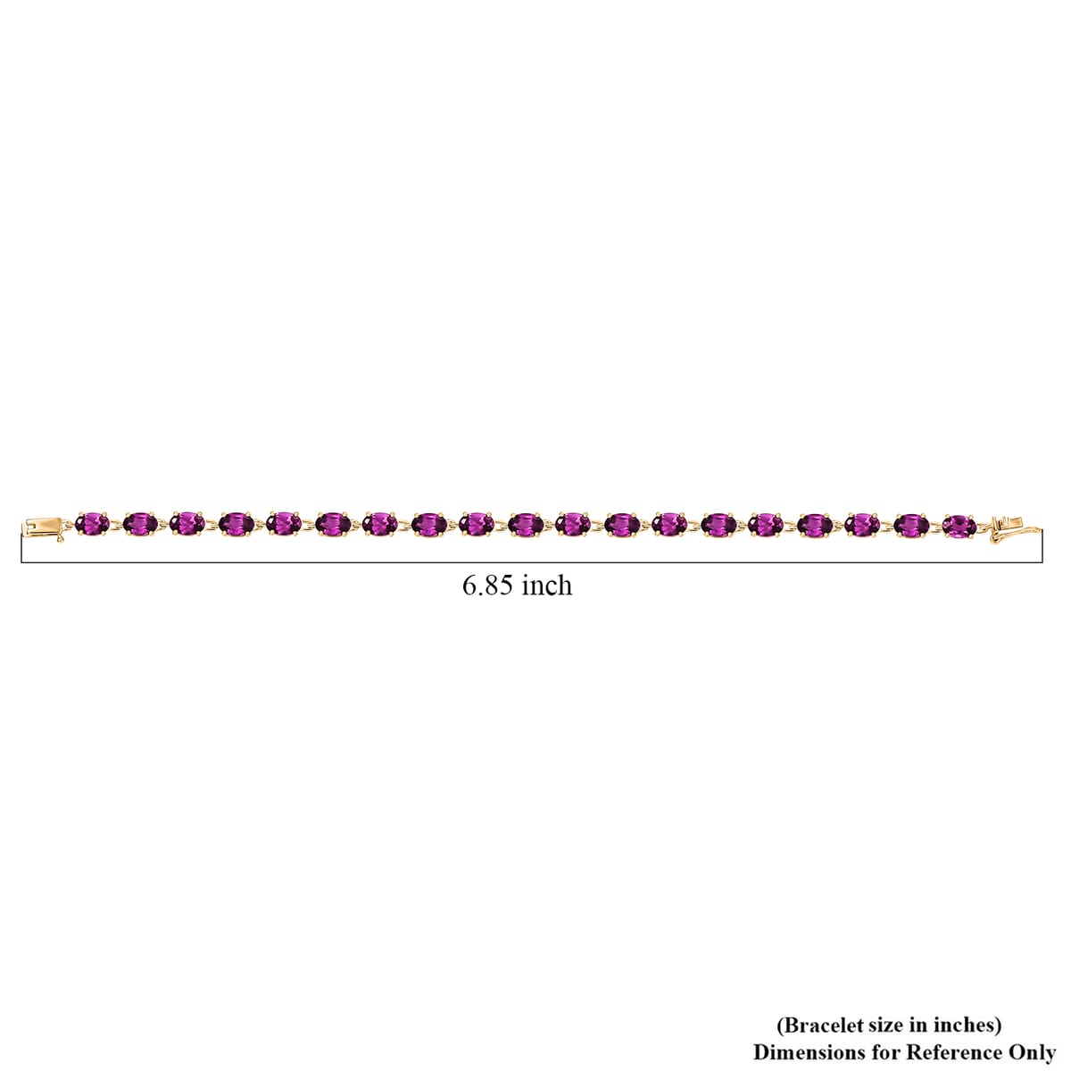 Luxoro Premium Radiant Ember Garnet 10.90 ctw Link Bracelet in 10K Yellow Gold (6.50 In) image number 4