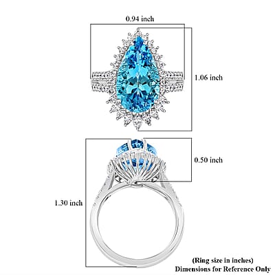 Chairman Vault Certified & Appraised Rhapsody AAAA Santa Maria Aquamarine and E-F VS Diamond 6.75 ctw Ring in 950 Platinum (Size 7.0) 11.95 Grams