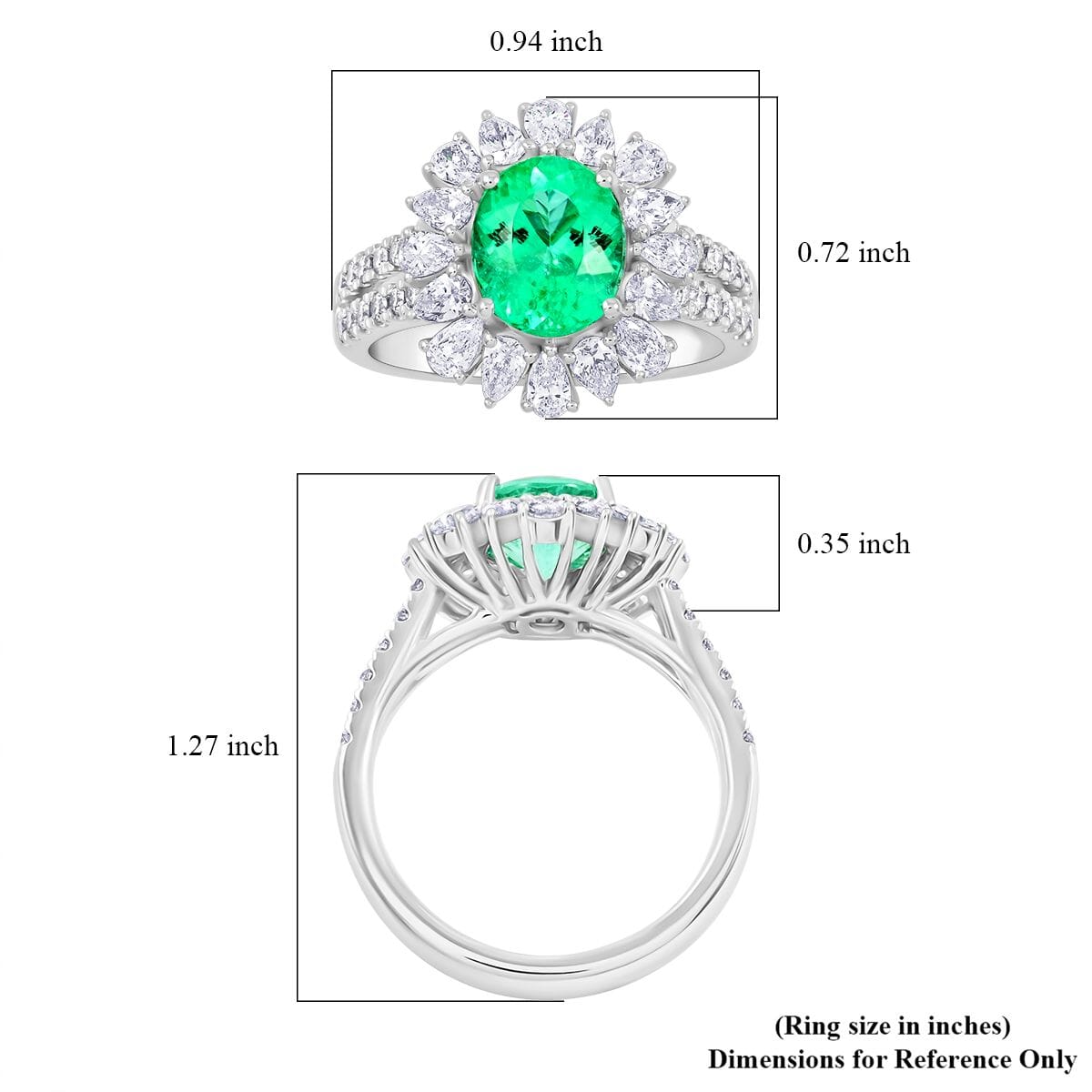 Chairman Vault Certified & Appraised Rhapsody AAAA Paraiba Tourmaline and E-F VS Diamond 3.40 ctw Ring in 950 Platinum (Size 7.0) 10.70 Grams image number 5