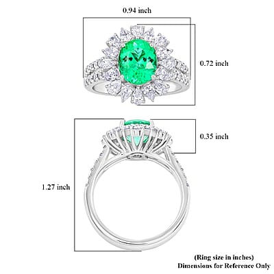 Chairman Vault Collection Certified & Appraised Rhapsody AAAA Paraiba Tourmaline and E-F VS Diamond 3.40 ctw Ring in 950 Platinum (Size 7.0) 10.70 Grams