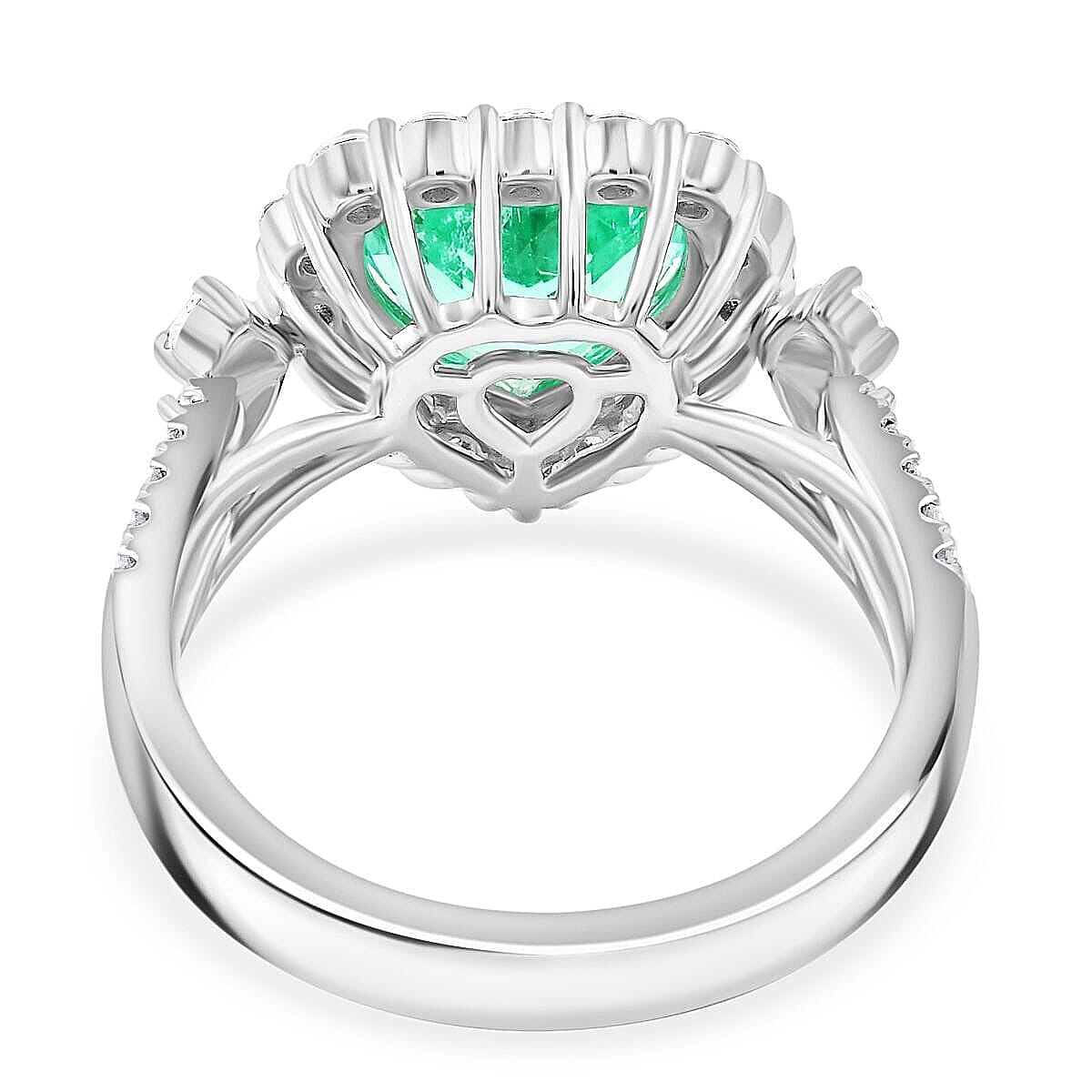 Chairman Vault Certified & Appraised Rhapsody AAAA Paraiba Tourmaline and E-F VS Diamond 3.70 ctw Ring in 950 Platinum (Size 6.0) 9.70 Grams