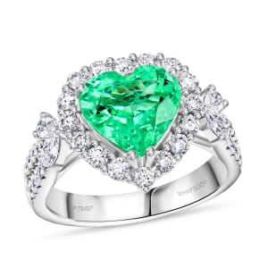 Chairman Vault Certified & Appraised Rhapsody AAAA Paraiba Tourmaline and E-F VS Diamond 3.70 ctw Ring in 950 Platinum (Size 7.0) 9.70 Grams