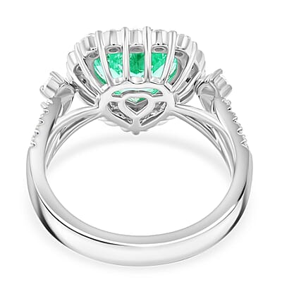 Chairman Vault Collection Certified & Appraised Rhapsody AAAA Paraiba Tourmaline and E-F VS Diamond 3.70 ctw Ring in 950 Platinum (Size 7.0) 9.70 Grams
