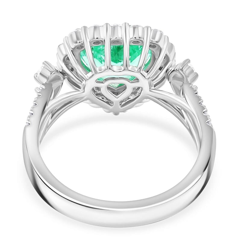 Chairman Vault Certified & Appraised Rhapsody AAAA Paraiba Tourmaline and E-F VS Diamond 3.70 ctw Ring in 950 Platinum (Size 7.0) 9.70 Grams