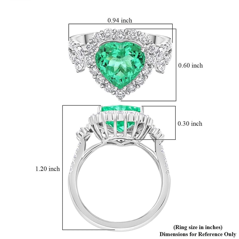 Chairman Vault Certified & Appraised Rhapsody AAAA Paraiba Tourmaline and E-F VS Diamond 3.70 ctw Ring in 950 Platinum (Size 7.0) 9.70 Grams