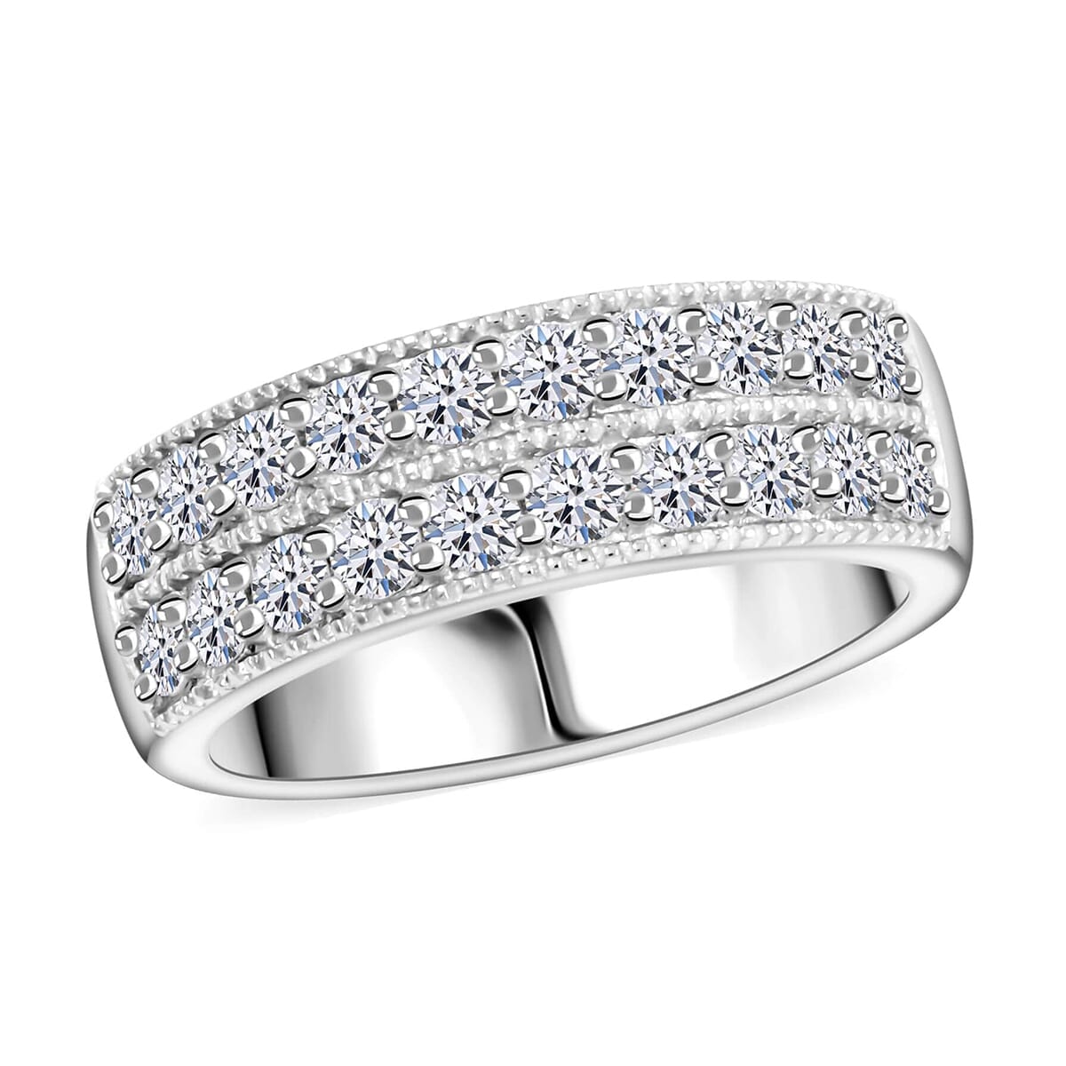 Lab Grown Diamond  Ring  Sterling Silver ,  Silver Wt. 5.35 g 1.00 ctw image number 0