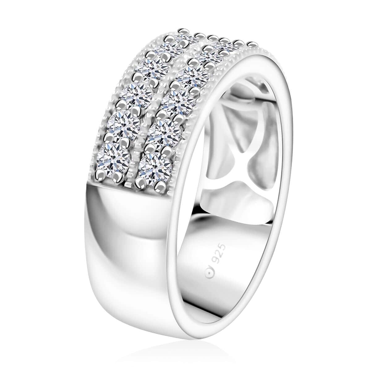 Lab Grown Diamond  Ring  Sterling Silver ,  Silver Wt. 5.35 g 1.00 ctw image number 3
