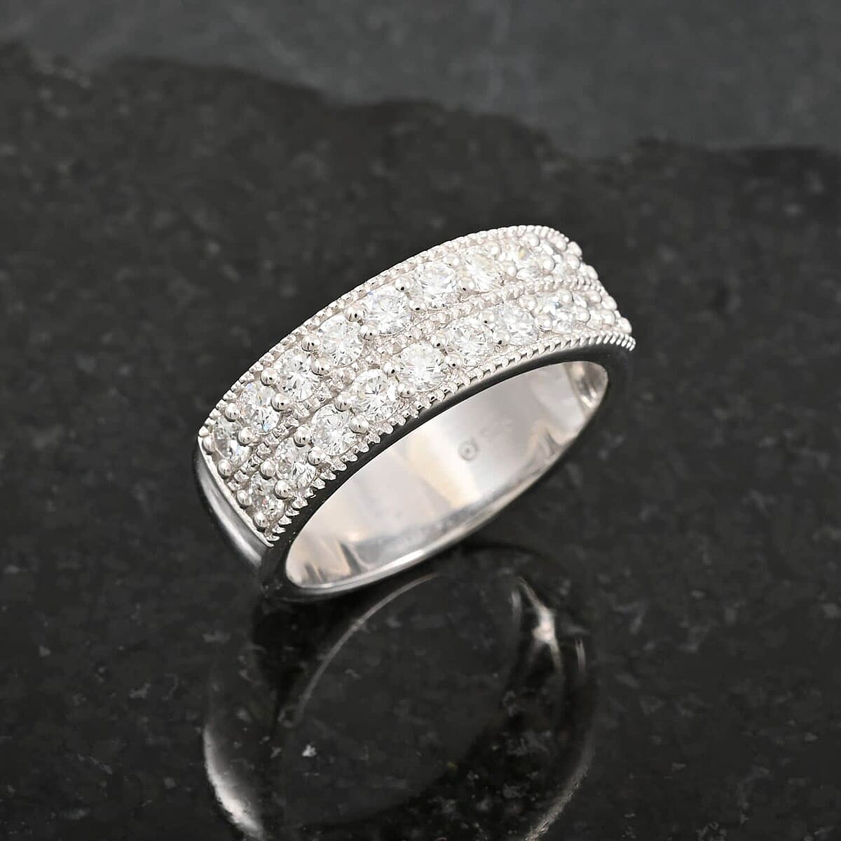 Lab Grown Diamond  Ring  Sterling Silver ,  Silver Wt. 5.35 g 1.00 ctw image number 1