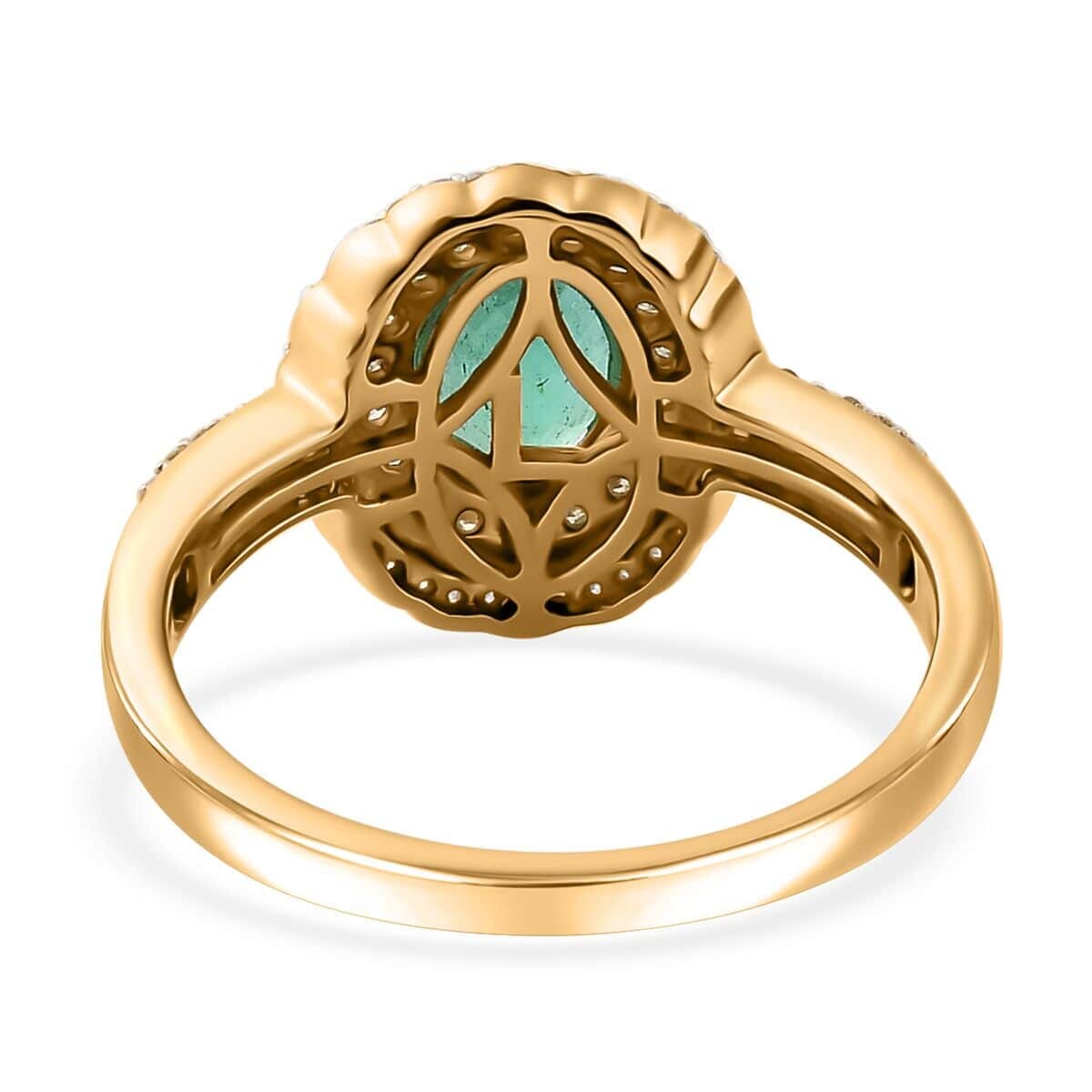Luxoro AAA Boyaca Colombian Emerald, I2 Yellow and White Diamond 1.75 ctw Ring in 14K Yellow Gold (Size 8.5) 4.65 Grams image number 4