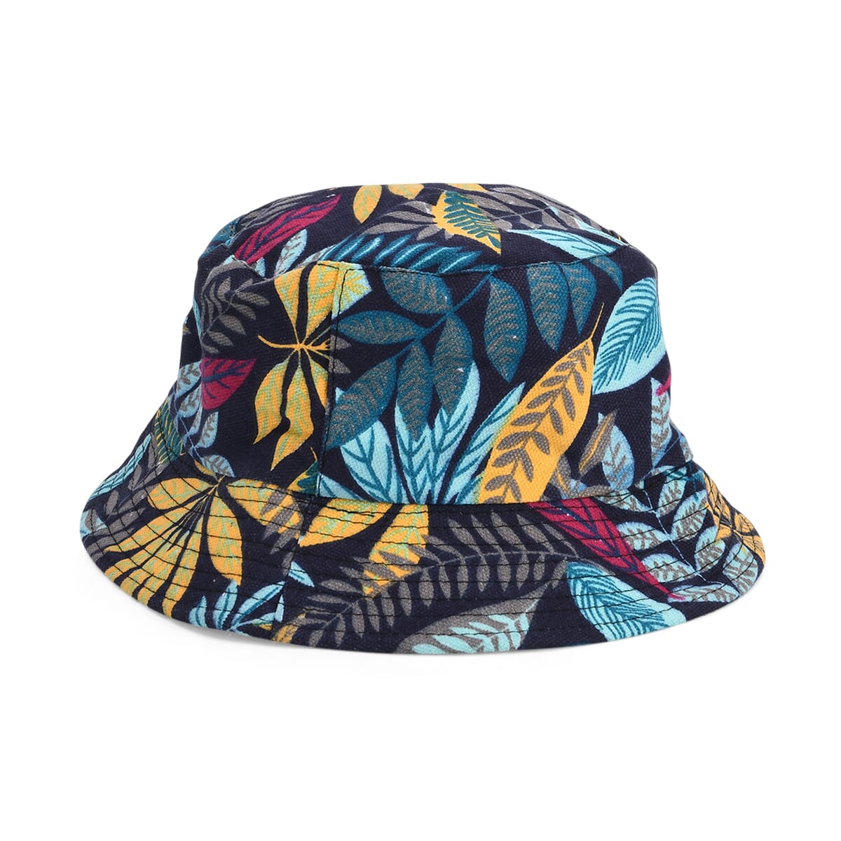 2pcs Set Black Leaves Pattern Beach Tote Bag and Hat image number 4