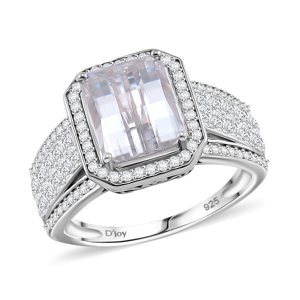 Moissanite 5.00 ctw Ring in Rhodium Over Sterling Silver (Size 6.0) image number 0