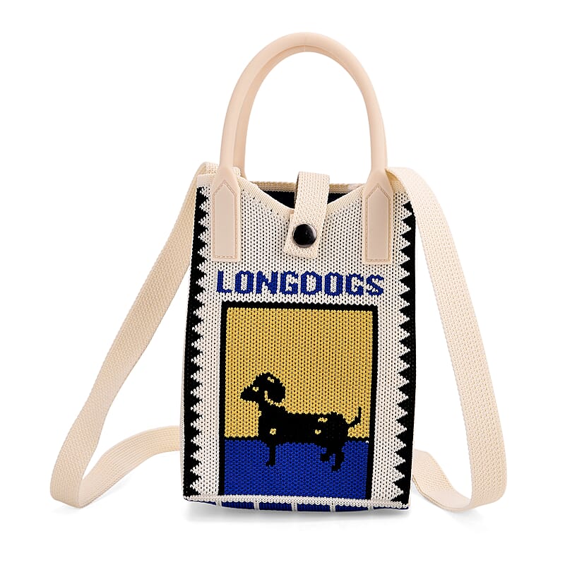 White Dog Print Crossbody Bag