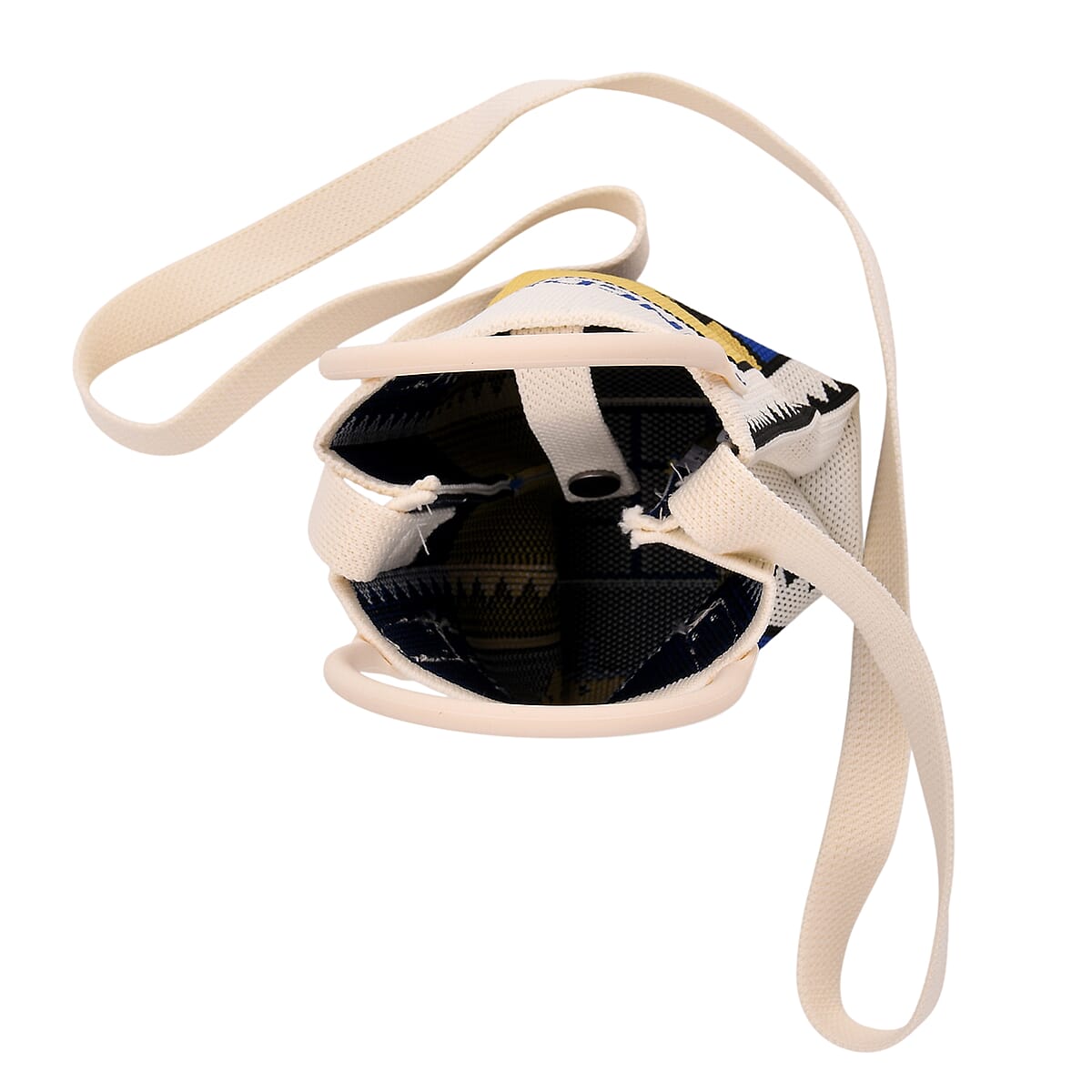 White Long Dog Print Polyester Crossbody Cellphone Bag image number 4