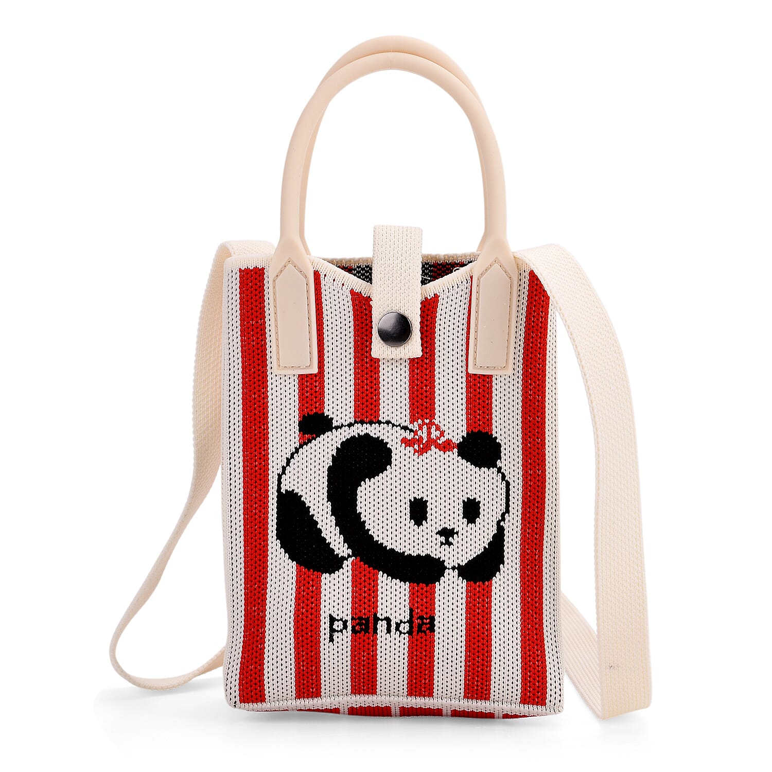 White and Panda Print Crossbody Bag