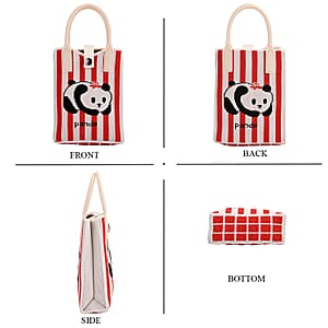 White and Panda Print Polyester Crossbody Cellphone Bag