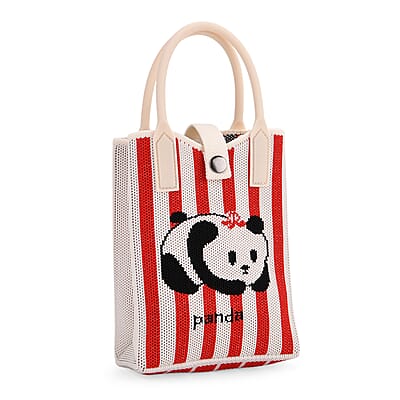 White and Panda Print Crossbody Bag