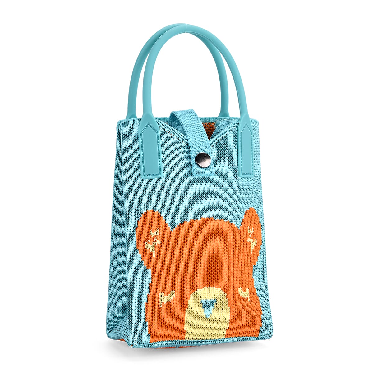 Blue and Orange Bear Print Polyester Crossbody Cellphone Bag image number 5