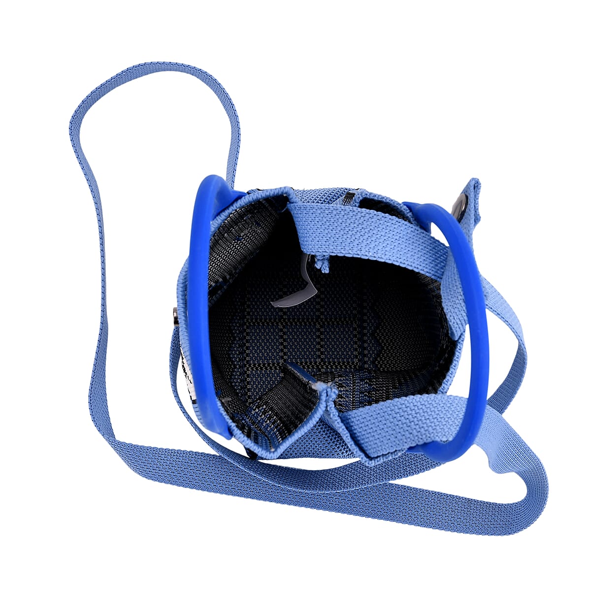 Blue with Black Cat Print Polyester Crossbody Cellphone Bag image number 4