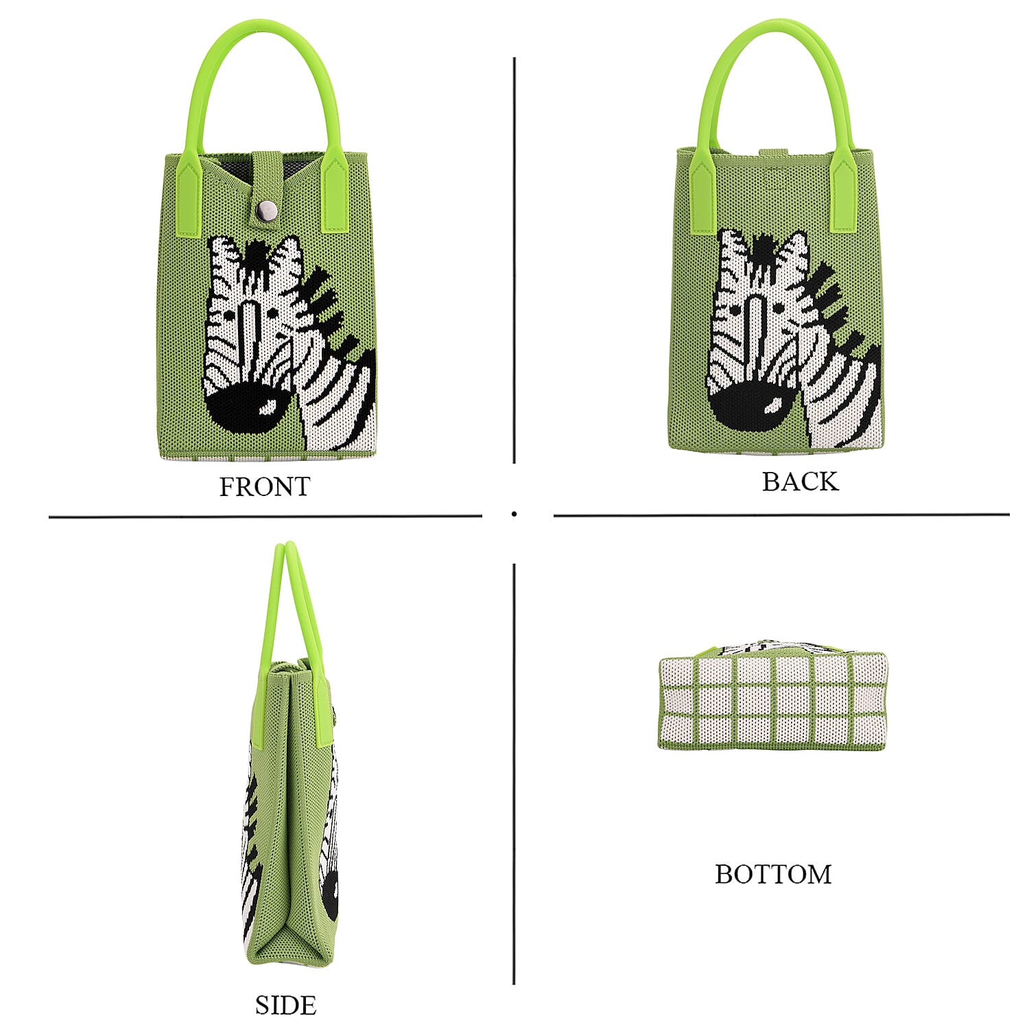 Green with Zebra Print Crossbody Bag
