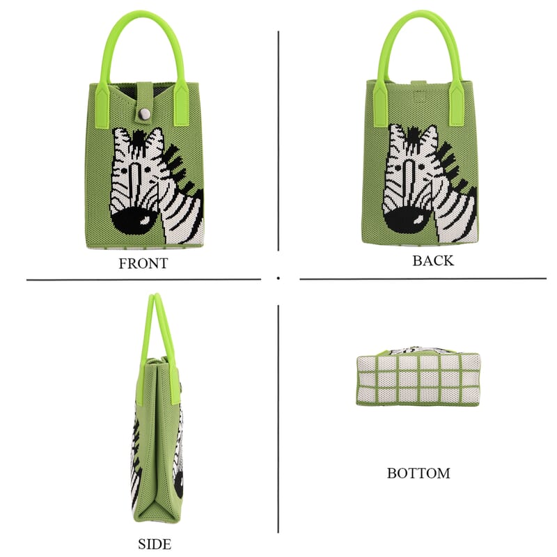 Green with Zebra Print Crossbody Bag