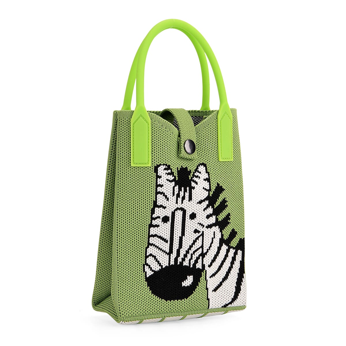 Green with Zebra Print Polyester Crossbody Cellphone Bag image number 5
