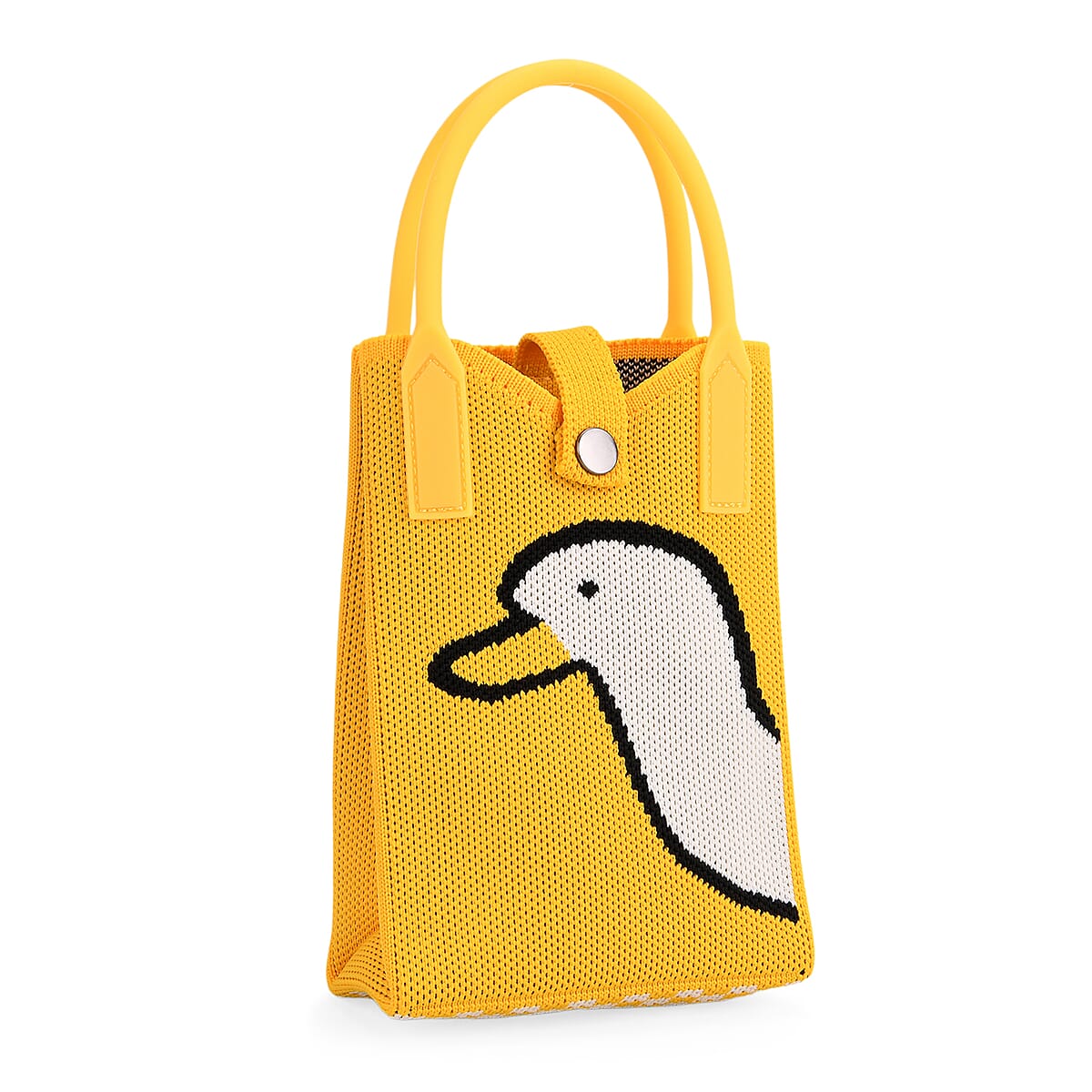 Yellow and White Duck Print Polyester Crossbody Cellphone Bag image number 5