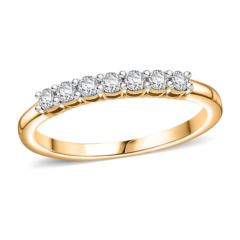 Luxuriant Lab Grown Diamond G-H SI 0.30 ctw Band Ring in 18K Vermeil Yellow Gold Over Sterling Silver (Size 5.0)