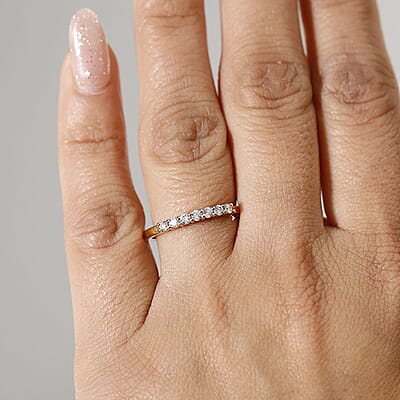 Luxuriant Lab Grown Diamond G-H SI 0.30 ctw Band Ring in 18K Vermeil Yellow Gold Over Sterling Silver (Size 5.0)
