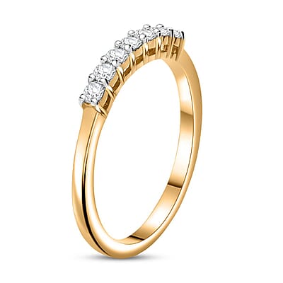 Luxuriant Lab Grown Diamond G-H SI 0.30 ctw Band Ring in 18K Vermeil Yellow Gold Over Sterling Silver (Size 5.0)