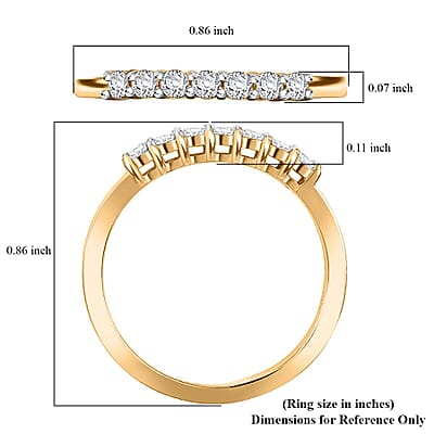 Luxuriant Lab Grown Diamond G-H SI 0.30 ctw Band Ring in 18K Vermeil Yellow Gold Over Sterling Silver (Size 5.0)