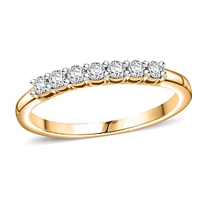 Luxuriant Lab Grown Diamond G-H SI 0.30 ctw Band Ring in 18K Vermeil Yellow Gold Over Sterling Silver (Size 6.0)