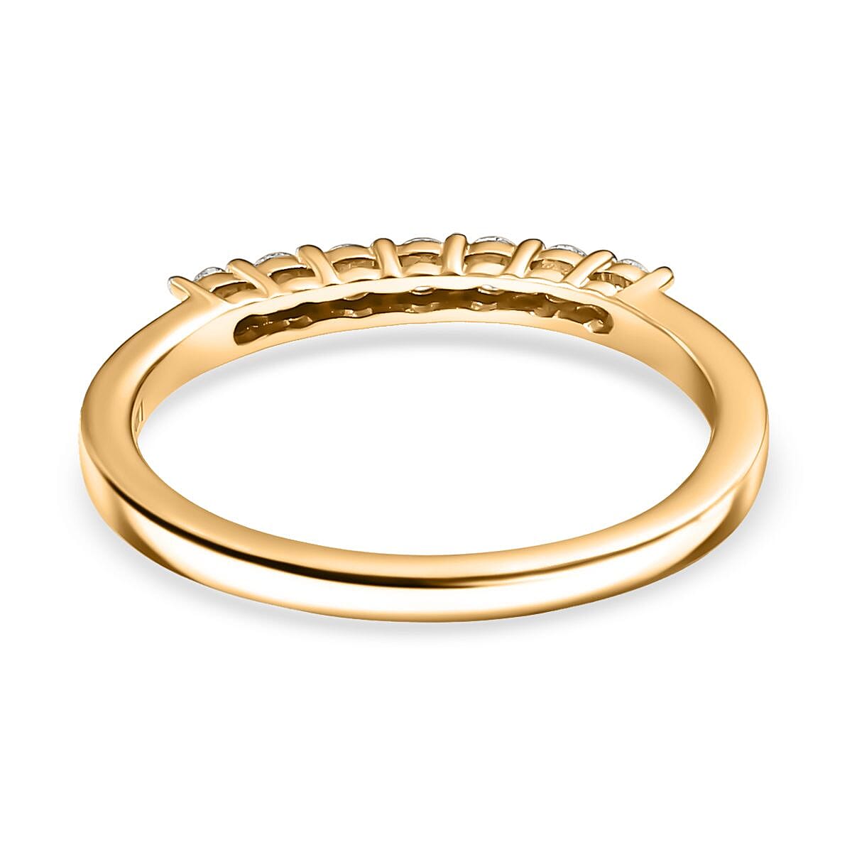 Luxuriant Lab Grown Diamond G-H SI 0.30 ctw Band Ring in 18K Vermeil Yellow Gold Over Sterling Silver (Size 6.0) image number 4