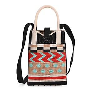 Multi Color Print Polyester Crossbody Cellphone Bag
