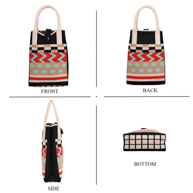 Multi Color Zig Zag Print Crossbody Bag