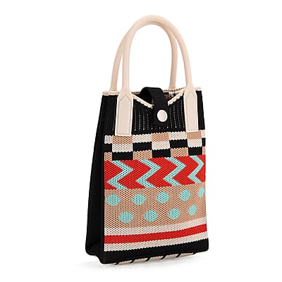 Multi Color Zig Zag Print Crossbody Bag