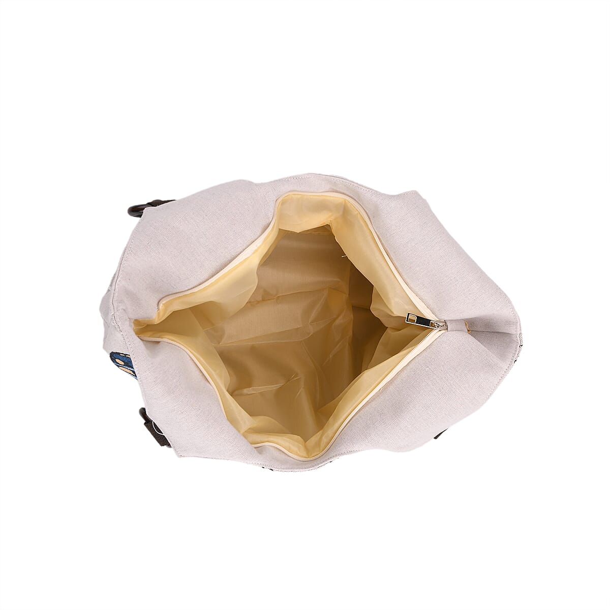 Tamsy Butterfly Pattern Tote Bag with Wooden Beads Handle image number 4