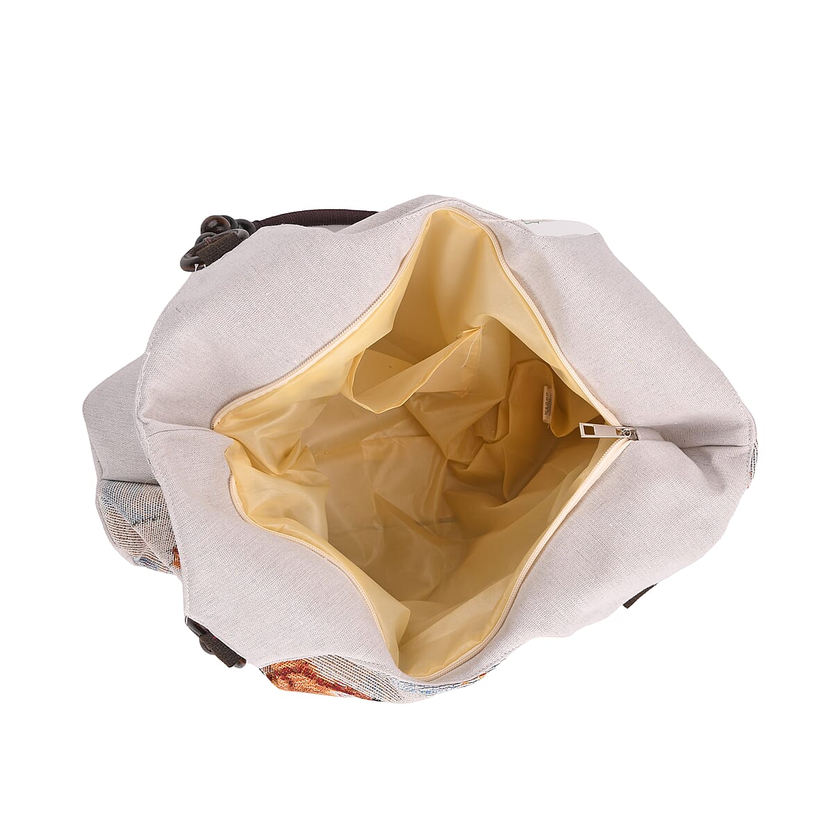 Tamsy Cats Pattern Tote Bag with Wooden Beads Handle image number 2