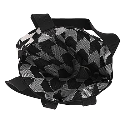 White and Houndstooth Stripe Print Polyester Tote Bag