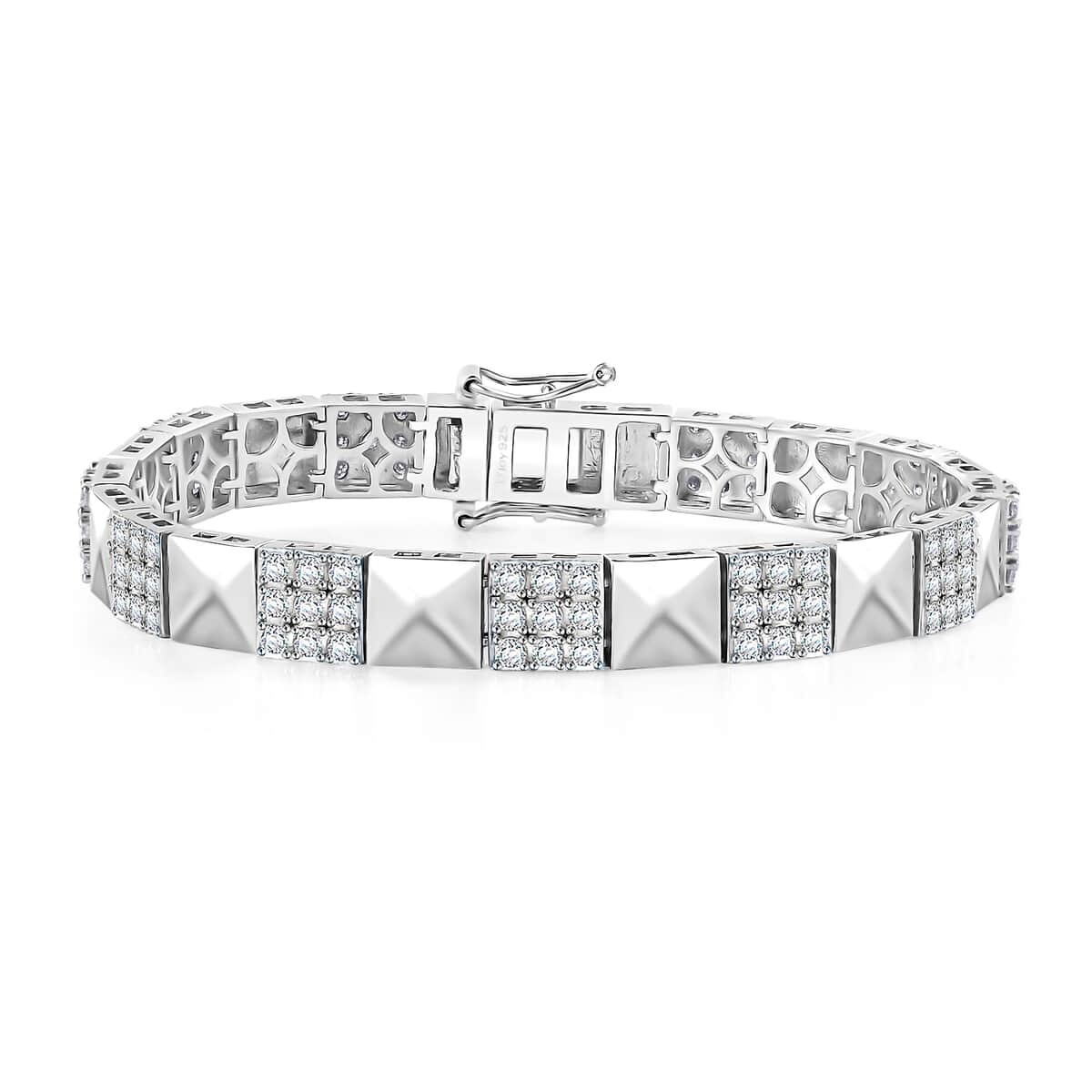 Moissanite 3.00 ctw Bracelet in Platinum Over Sterling Silver (7.25 In) image number 0