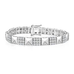 Moissanite 3.00 ctw Bracelet in Platinum Over Sterling Silver (7.25 In)