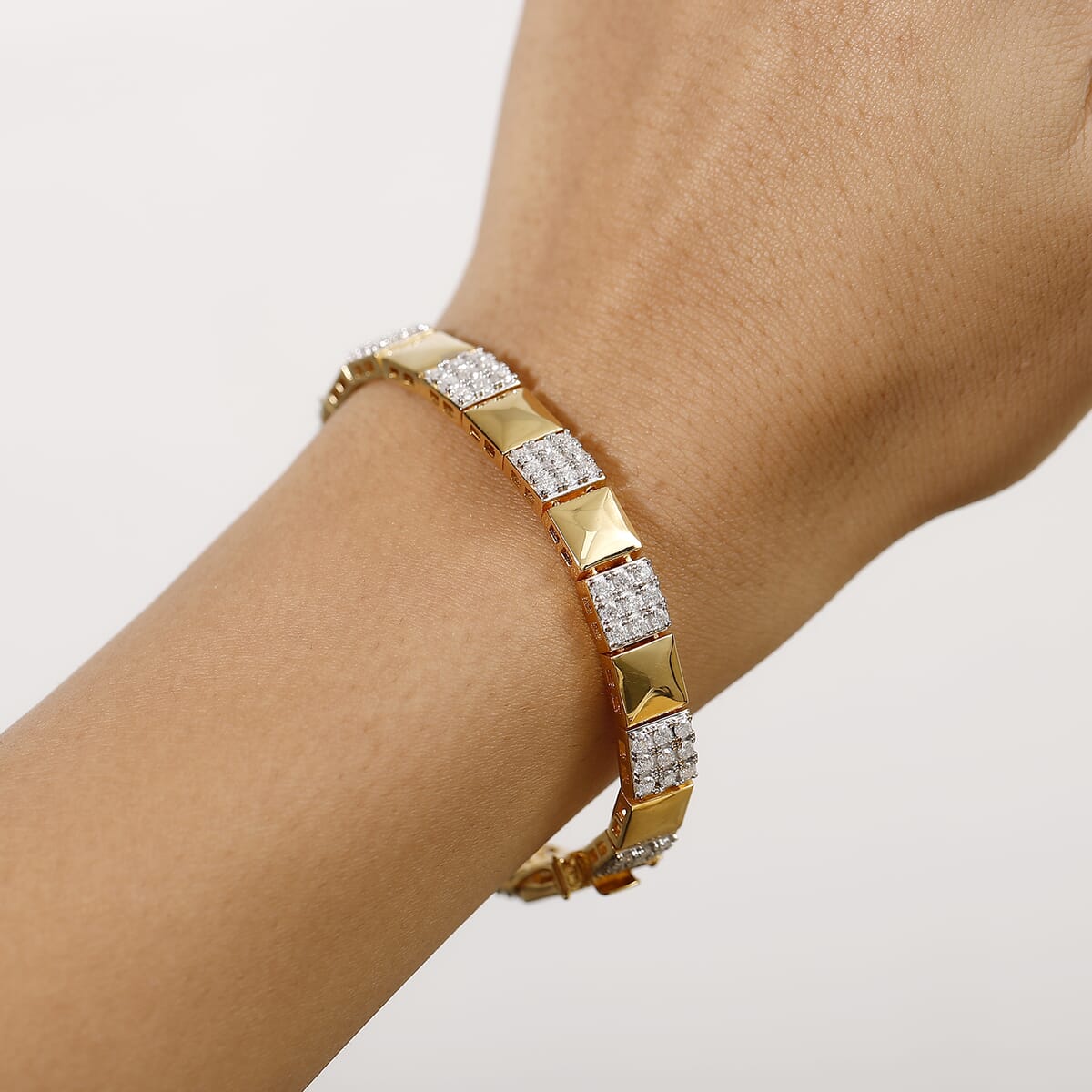 Moissanite 3.00 ctw Bracelet in Vermeil Yellow Gold Over Sterling Silver (7.25 In) image number 2