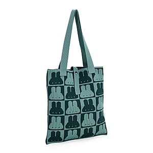 Green and Rabbit Print Polyester Tote Bag
