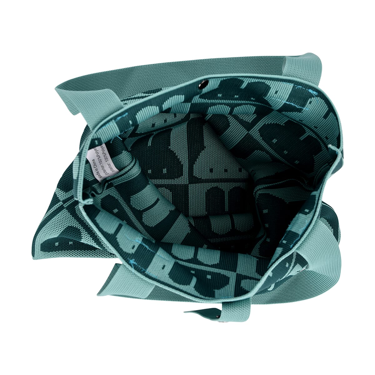 Green and Rabbit Print Polyester Tote Bag image number 4