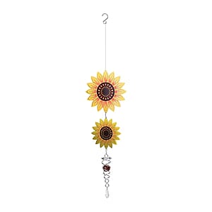 2 Tier Sunflower 3D Sculpture Stainless Steel Ball Spiral Magic Wind Spinner