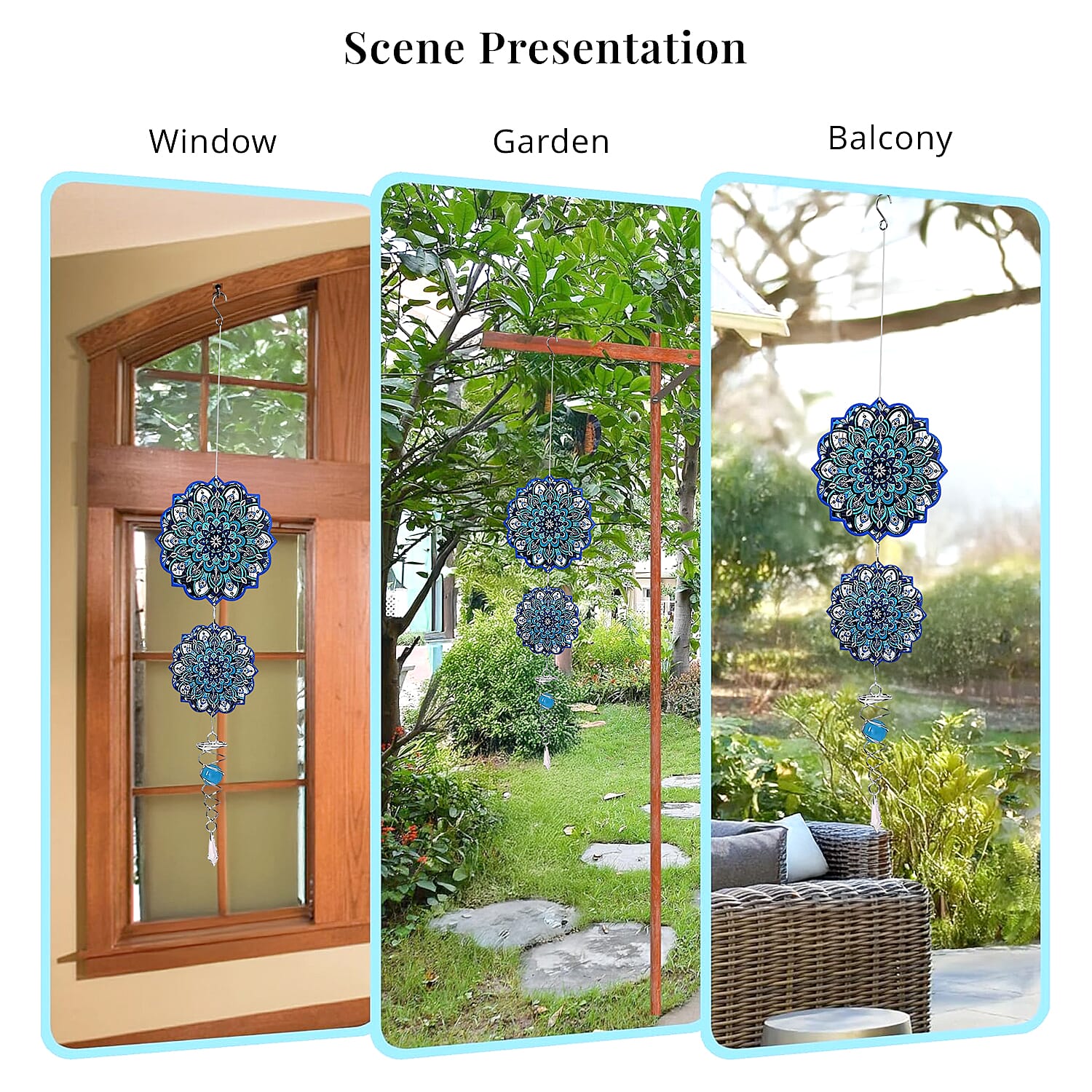 2 Tier Bird 3D Sculpture Stainless Steel Ball Spiral Magic Wind Spinner