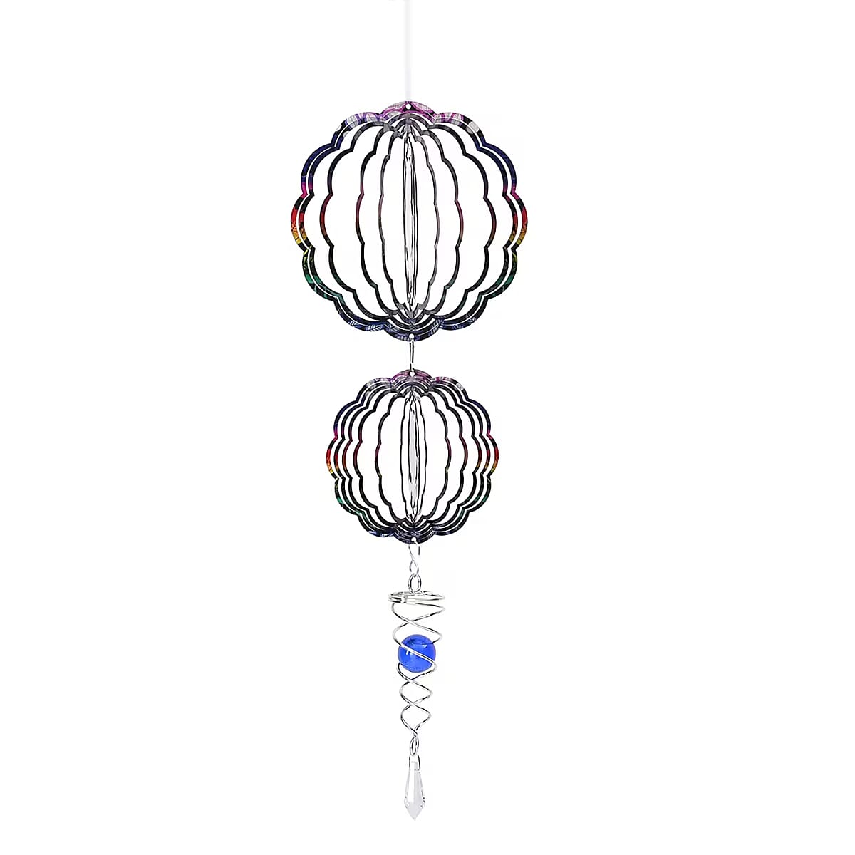 2 Tier Owl 3D Sculpture Stainless Steel Ball Spiral Magic Wind Spinner image number 6