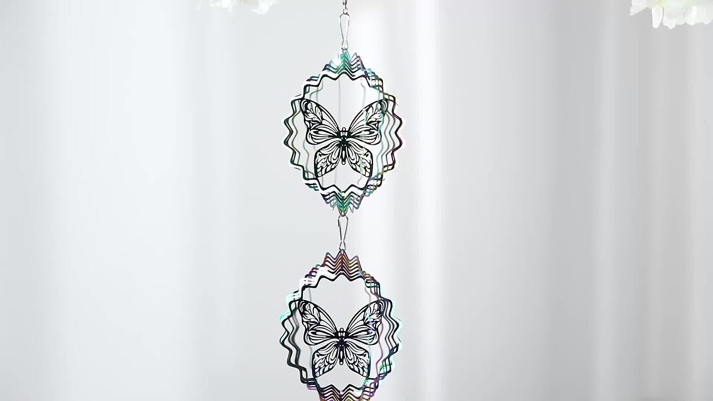 3 Tier Butterfly Shaped Stainless Steel Magic Wind Spinner