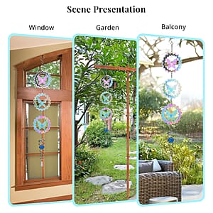 3 Tier Butterfly 3D Sculpture Stainless Steel Ball Spiral Magic Wind Spinner