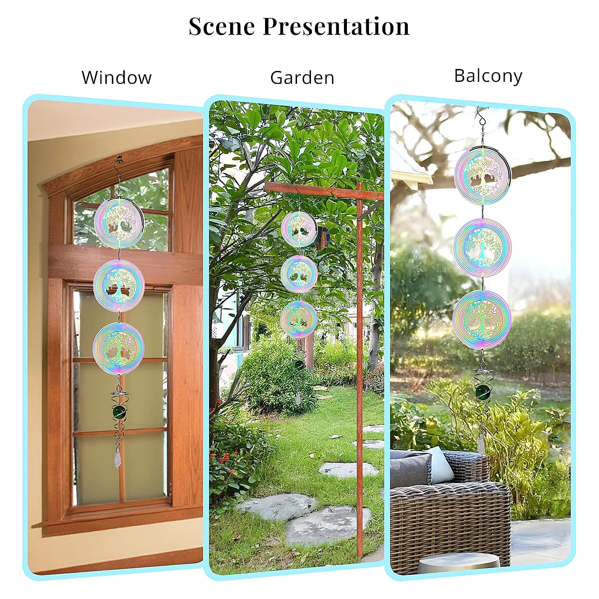 3 Tier Tress of Life 3D Sculpture Stainless Steel Ball Spiral Magic Wind Spinner image number 3